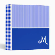 Blue Gingham; Checkered Binders