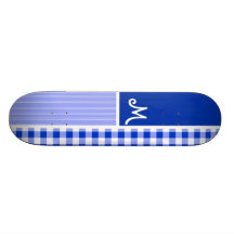 Blue Gingham; Checkered Skate Board Decks