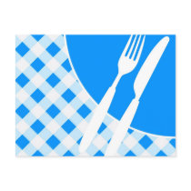Blue Gingham & Cutlery