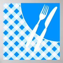 Blue Gingham & Cutlery