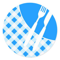 Blue Gingham & Cutlery