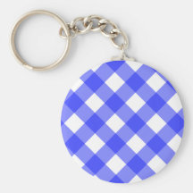 Blue Gingham Keychain
