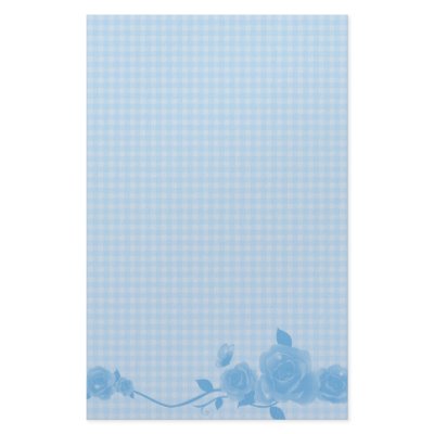 Blue Gingham Rose Stationery by mariannegilliand