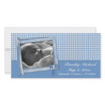 Blue Gingham Scrap Style Customized Photo Card