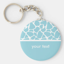 Blue Giraffe Print Customizable Key chain