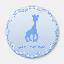 blue giraffe refrigerator magnet