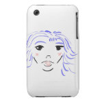 blue girl Case-Mate iPhone 3 cases