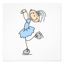 Blue Girl Figure Skater T-shirts and Gifts Announcements