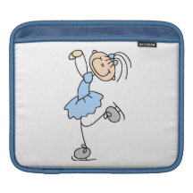 Blue Girl Figure Skater T-shirts and Gifts Sleeves For iPads