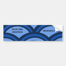 Blue Girl Graphics Blue Waves bumpersticker Bumper Stickers