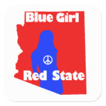 Blue Girl in a Red State - Arizona Sticker