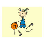 Blue Girls Basketball Tshirts and Gifts Postcard
