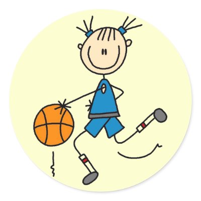 Blue Girls Basketball Tshirts and Gifts Sticker by stick_figures