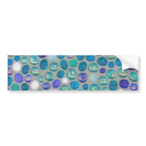 Blue Glass Pebble Mosaic Bumper Sticker