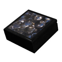 Blue Glass Pebbles - abstract photograph Gift Box