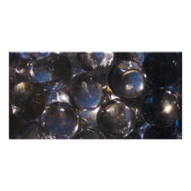 Blue Glass Pebbles - abstract photograph Personalized Photo Card