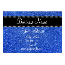 Blue glitter bling business card templates