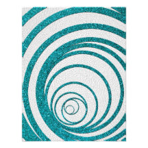 Blue Glitter Swirly Custom Announcements