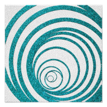 Blue Glitter Swirly Photo Art