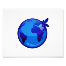 blue globe  reflective earth design.png photographic print