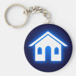blue glow home key chain