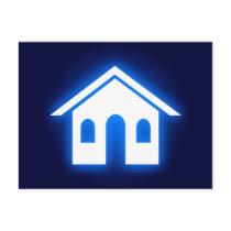 blue glow home postcard