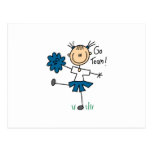 Blue Go Team Cheerleader T-shirts and Gifts Postcards