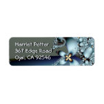 Blue Gold 4 Flower Pattern Labels