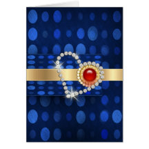 Blue gold diamonds heart romantic valentines cards