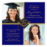 Blue & Gold Photo Graduation Invitation 2011