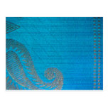 Blue & Gold Silk Paisley Cloth Post Card
