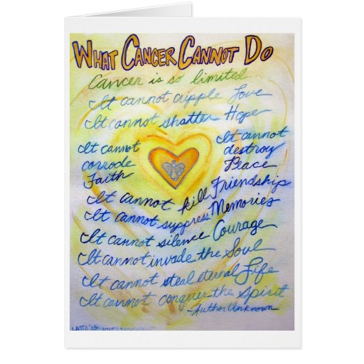 Blue & Gold What Cancer Cannot Do Greeting Card