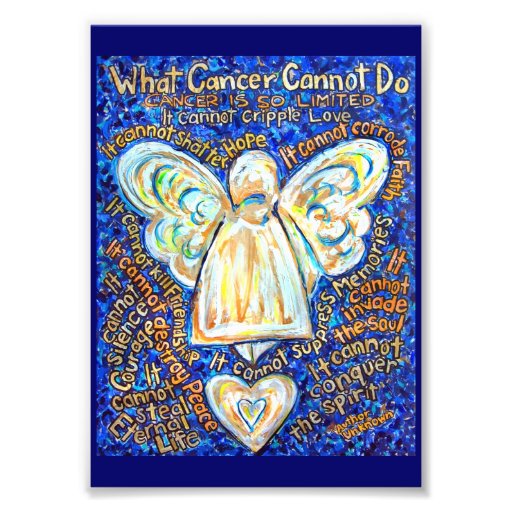Blue & Gold What Cancer Cannot Do Photo Print