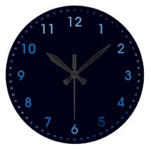 Blue Gradient Numbers Wall Clocks