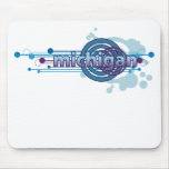 Blue Graphic Circle Michigan Mousepad