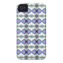 Blue green and white patterned iPhone 4 Case-Mate case