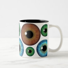 Blue Green Brown Eyeballs Cool Custom Mug
