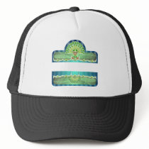 Blue Green Carnival Woman In Headdress Trucker Hats