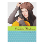 Blue green custom photo graduation announcement