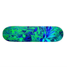 Blue Green Floral Experience Skateboard