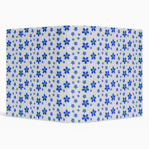 BLUE & GREEN FLOWER BUTTONS 3 RING BINDER