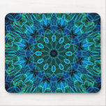Blue Green Gems kaleidoscope Mousepads