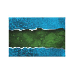 BLUE GREEN JAGGED STRIPES digital background wallp Gallery Wrap Canvas