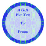 blue green lace Gift Tag