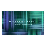 Blue Green Modern Plaid Business Card