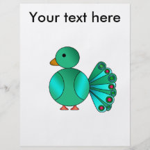 Blue green peacock full color flyer