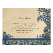 Blue & Green Peacock Wedding Invitations