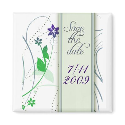 Blue Green Save the date design Magnets by perfectpostage