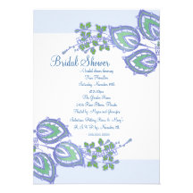 Blue & Green Spring Bridal Shower Invitation