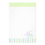 Blue/Green Stroller Custom Stationery